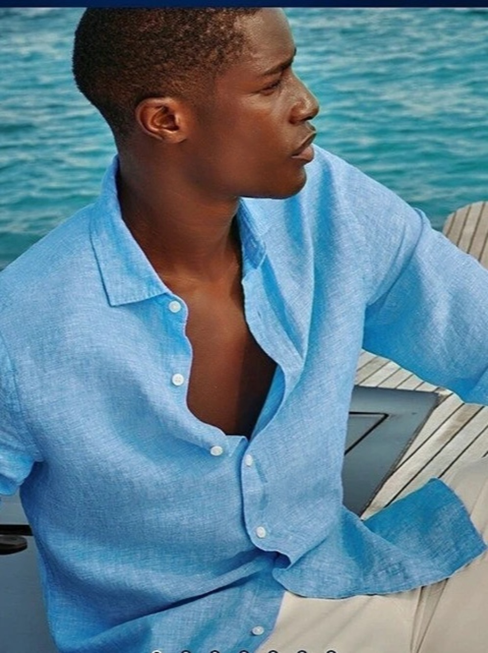 Charles Tyrwhitt Pure Linen Shirt - Ocean Blue